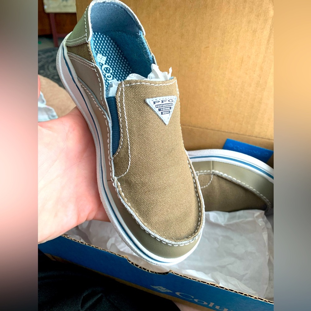Size 1 Boys Columbia slip ons